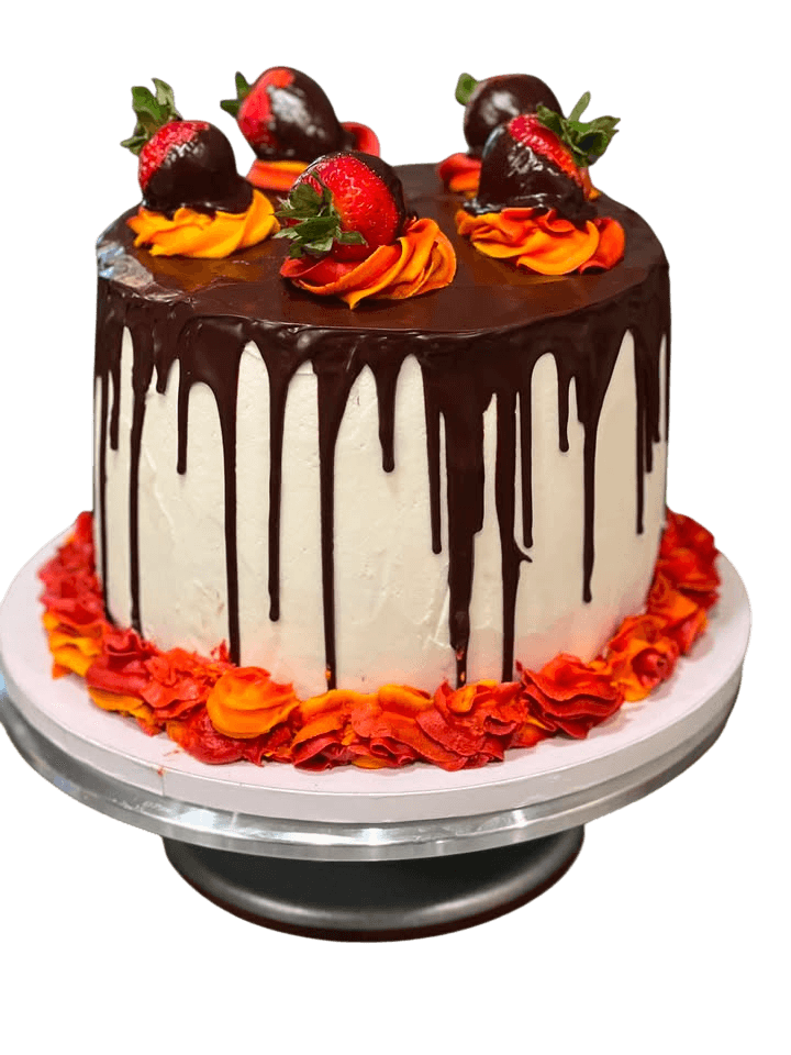 Handcrafted Chocolate Drip Strawberry Celebration Cake by Irene